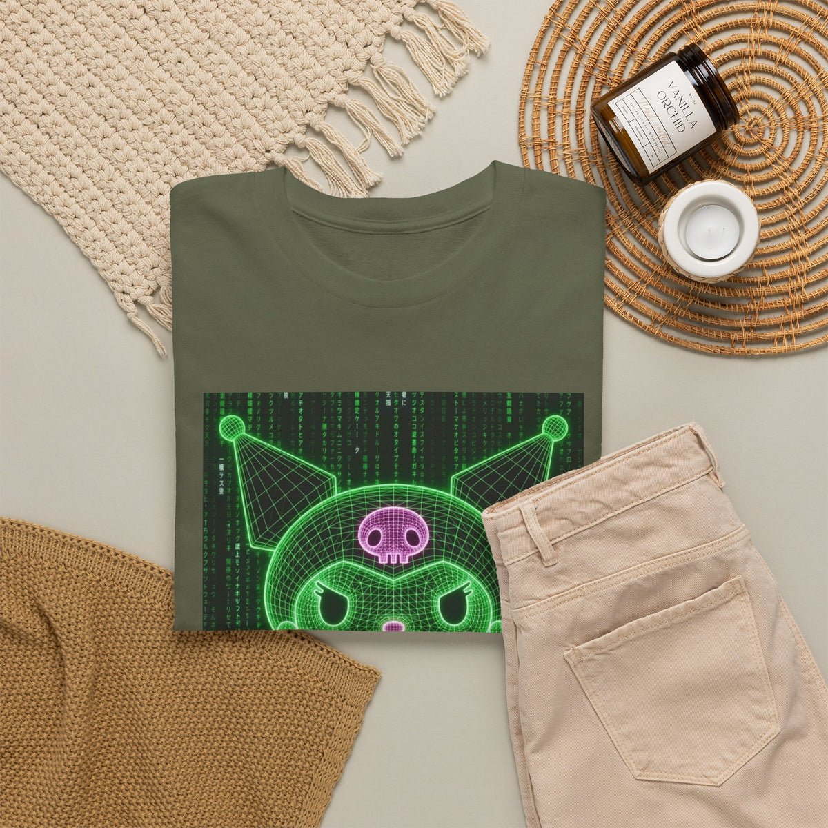 Wireframe Kuromi Flipping Off Tee