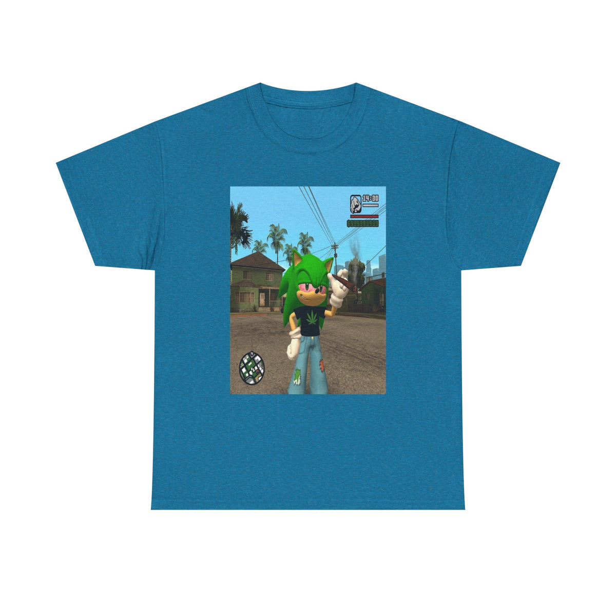 Chill Green Hedgehog Smoking Blunt Tee