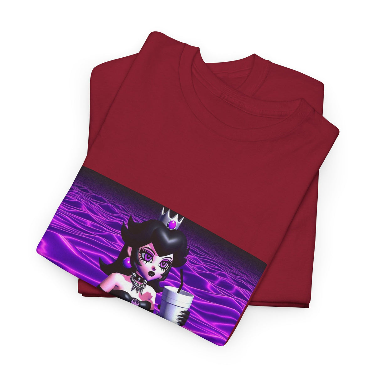 Goth Peach Wading In Purple Waves