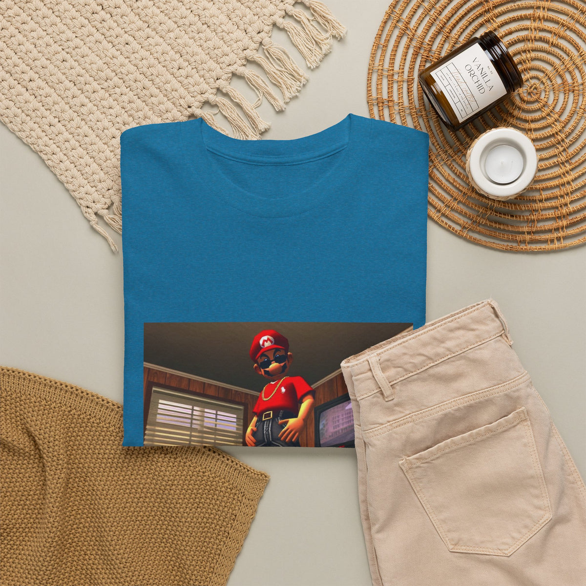 Gangster Mario Chillin' In The Crib Tee