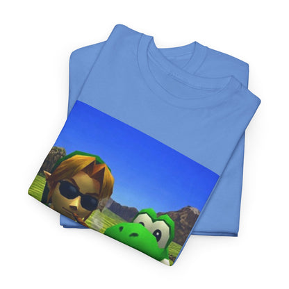 Link And Yoshi Smoking With Attitude Tee