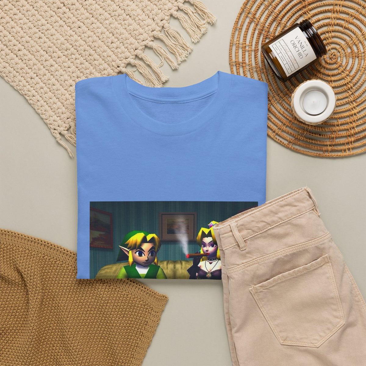 Link and Goth Peach Chillin' and Smoking Tee
