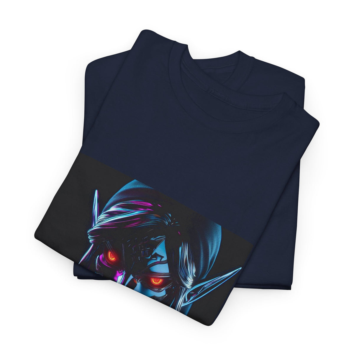 Dark Cyberpunk Elf With Glowing Eyes