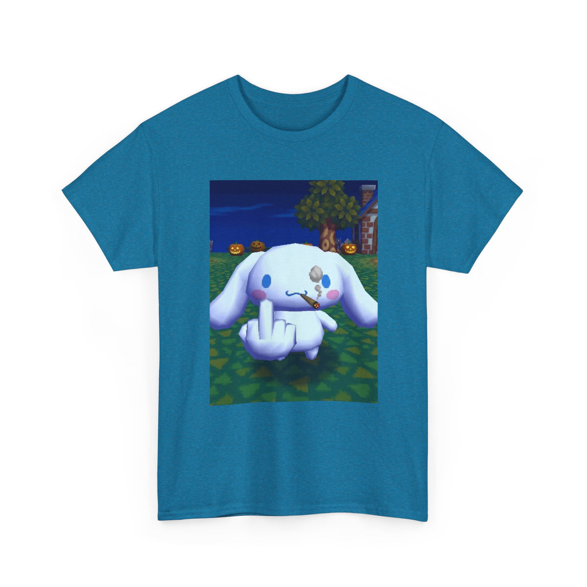 Cinnamoroll Smoking Blunt Flipping Bird Tee