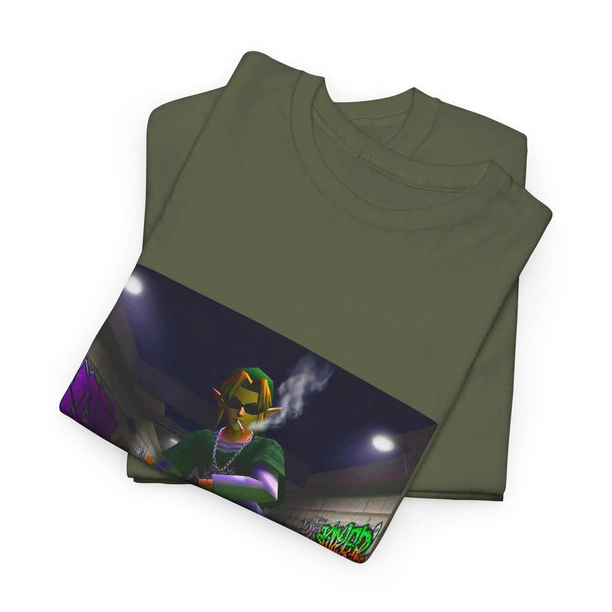 Stoner Link Skateboarding In Graffiti Alley Tee