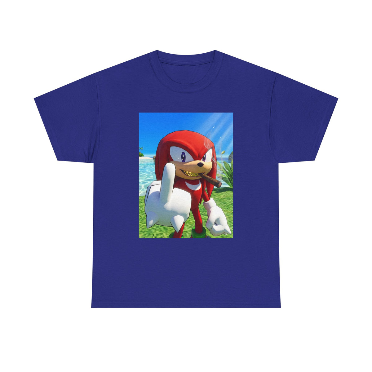Knuckles Smoking Cigar On Tropical Beach