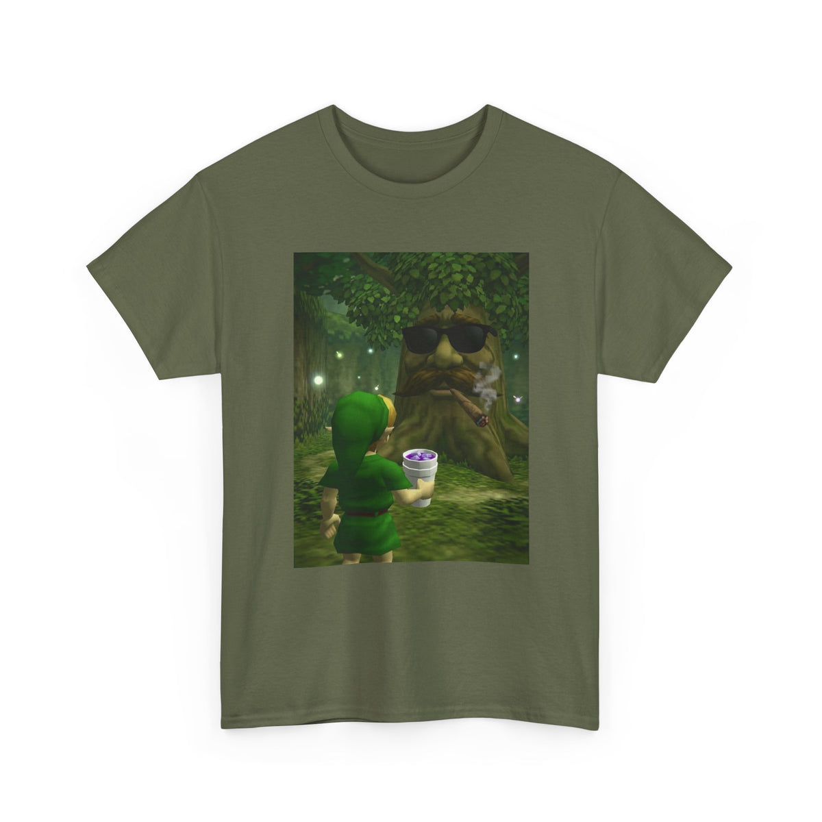 Hero Meets Cool Tree Smoking Cigar Tee