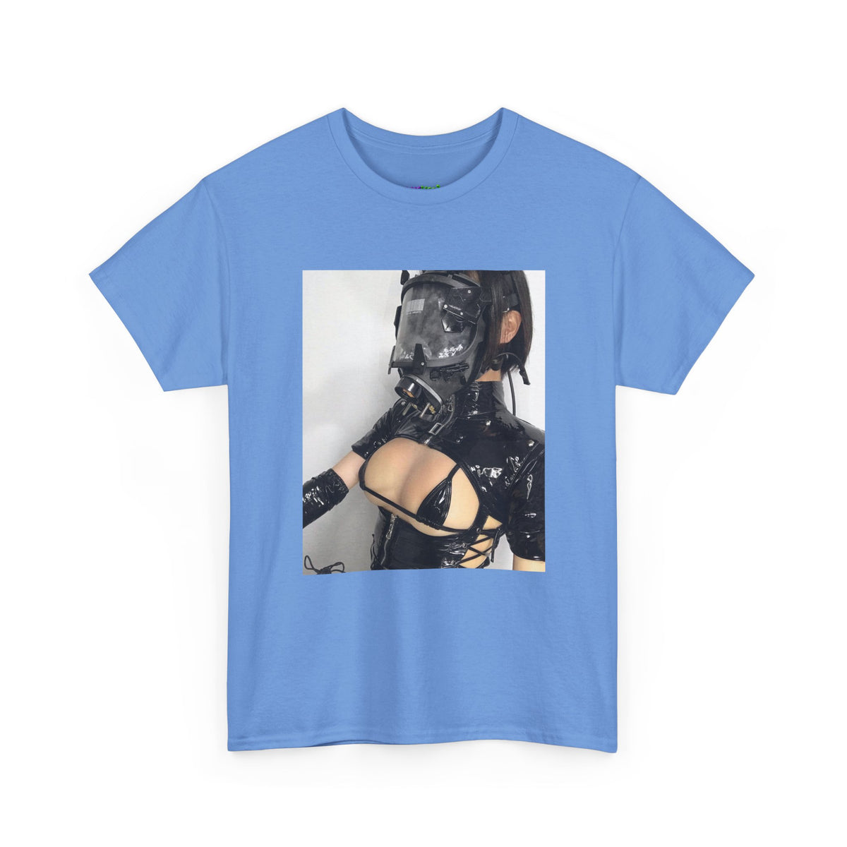 Figure Wearing Gas Mask Tee