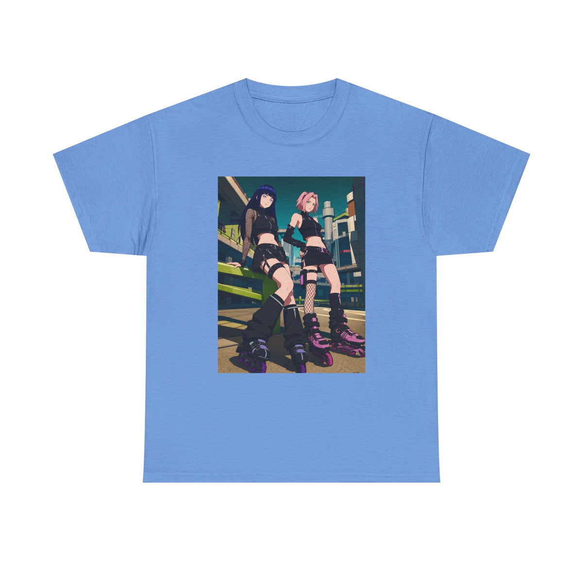 Anime Rollerblade Duo On City Street Tee
