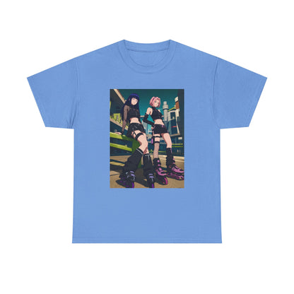 Anime Rollerblade Duo On City Street Tee