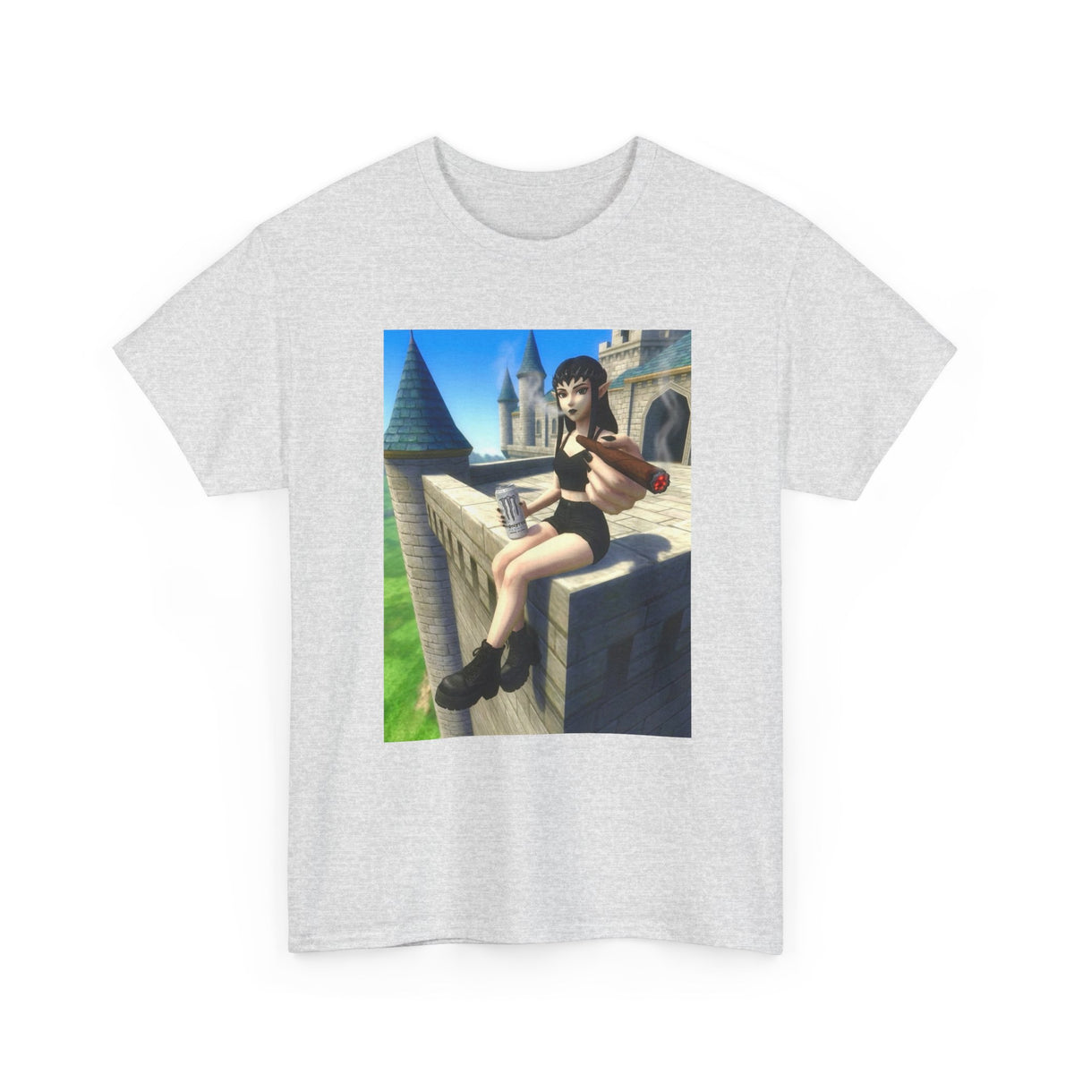 Elf Babe Chilling With Cigar And Drink Tee
