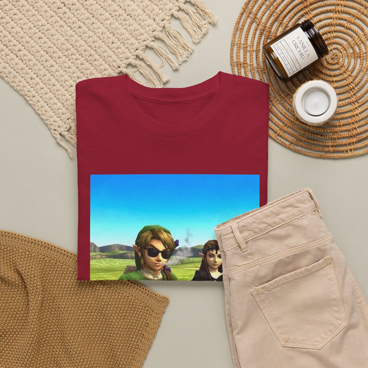 Link and Zelda Smoking Cigars In A Field