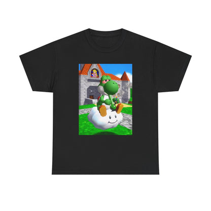 Yoshi Chilling On Cloud At Princess Peach's Castle