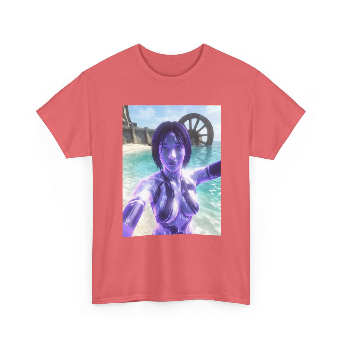 Holographic AI Taking Beach Selfie Tee