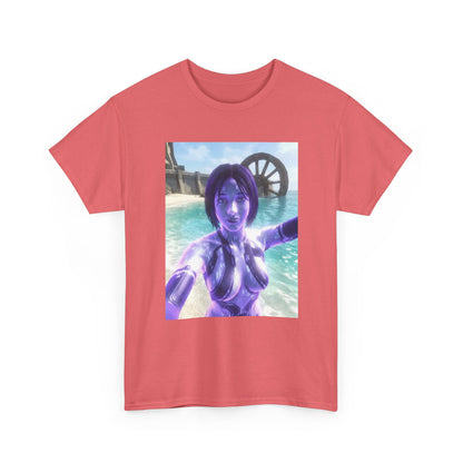 Holographic AI Taking Beach Selfie Tee