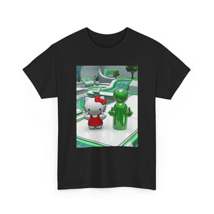 Cute Kitty And Green Dude Flipping Off