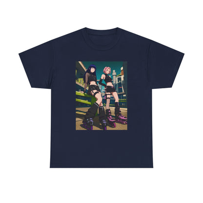 Anime Rollerblade Duo On City Street Tee