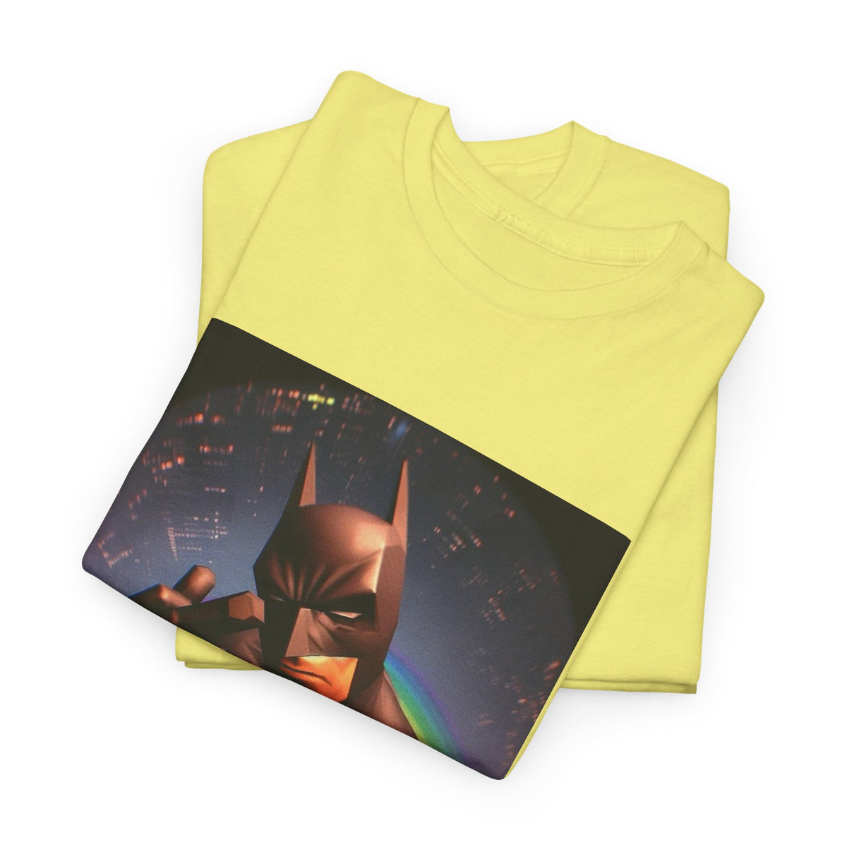 Batman Giving Finger Over Rainbow City