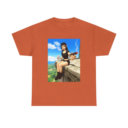 Elf Girl Smoking Cigar On Mountain Tee