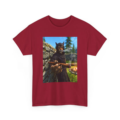 Khajiit Smoking Fat Cigar Campfire Tee