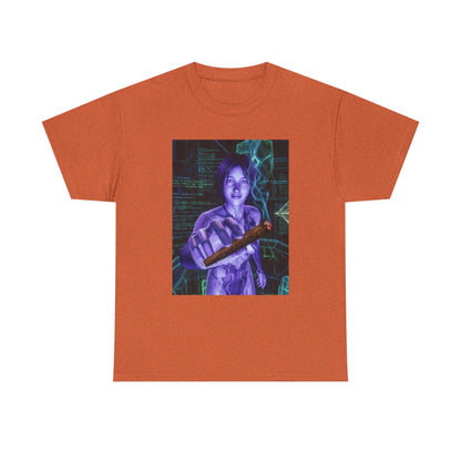 AI Cyber Girl Offering Blunt Tee