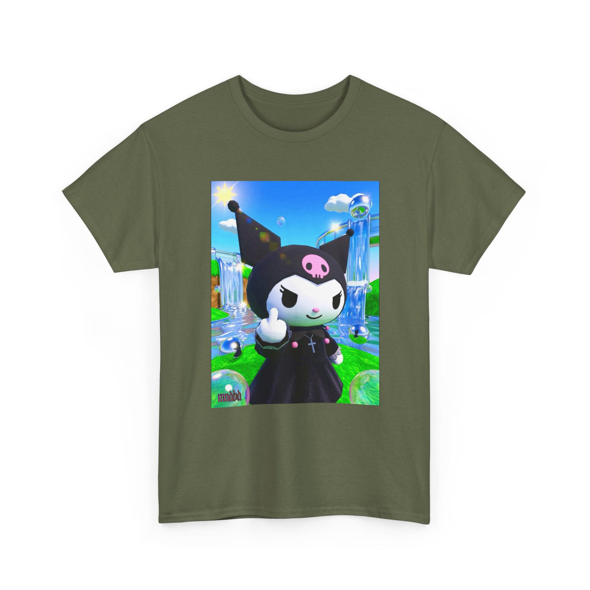 Kuromi Gives The Finger In Vaporwave Paradise