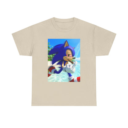 Sonic Smoking Blunt At Beach Tee
