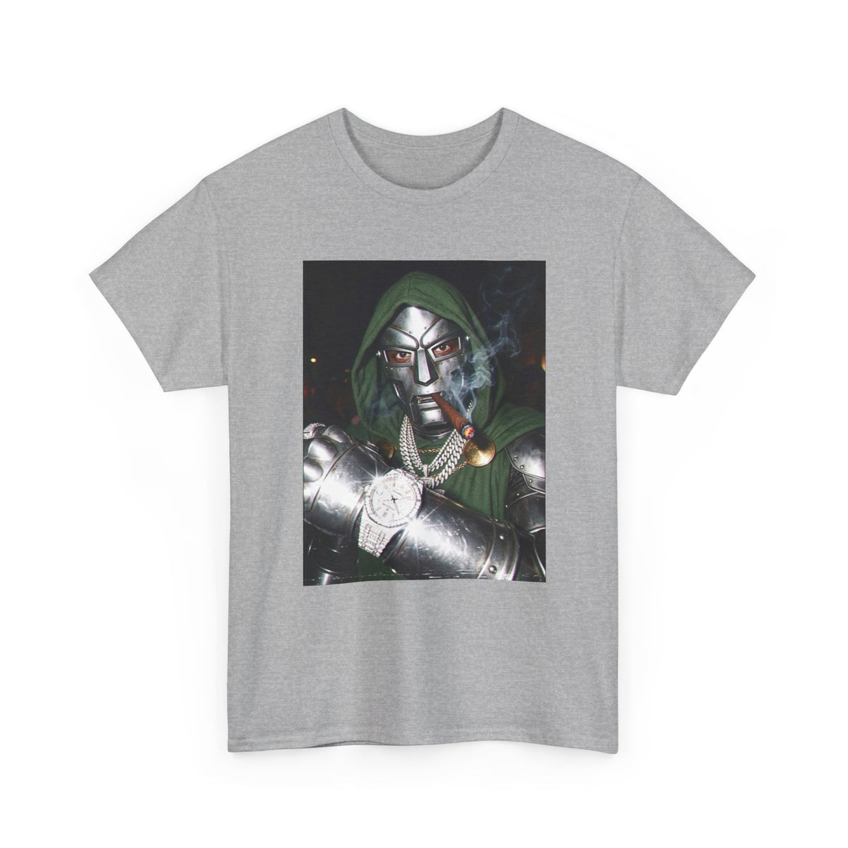 Masked Villain Smoking Cigar Checking Watch