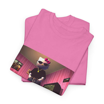Gangsta Hello Kitty Chillin' In Low Poly Room Tee