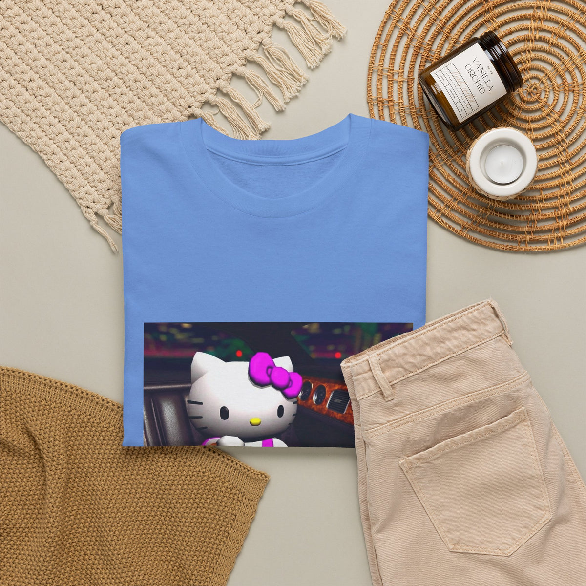 Hello Kitty Pouring Lean In Car Tee