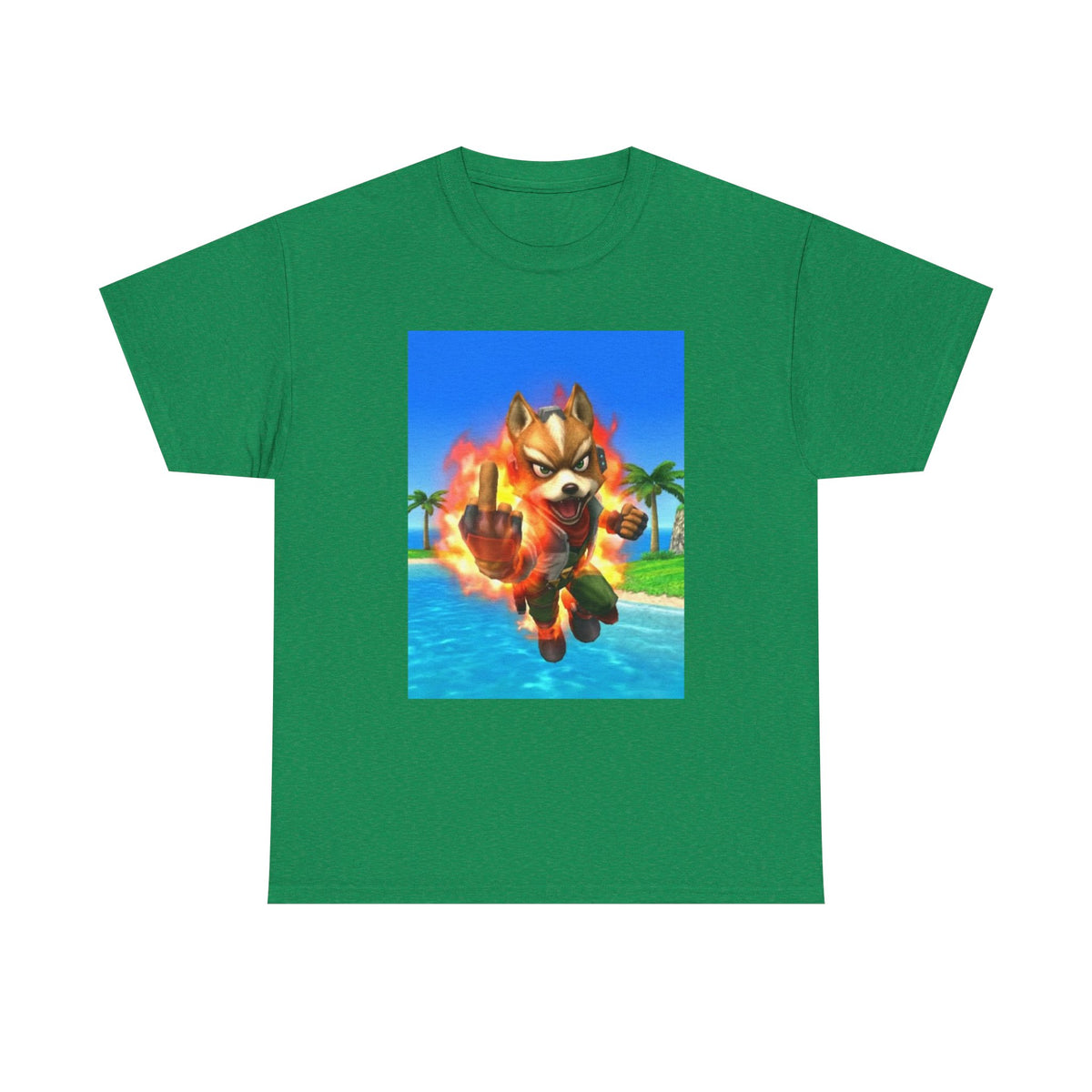 Fiery Fox Middle Finger Beach Tee
