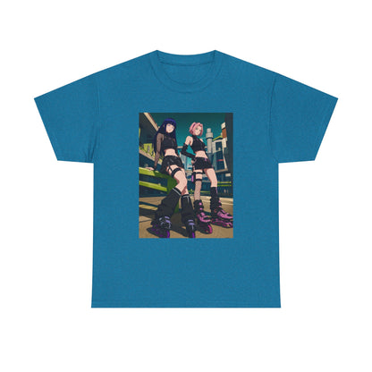 Anime Rollerblade Duo On City Street Tee
