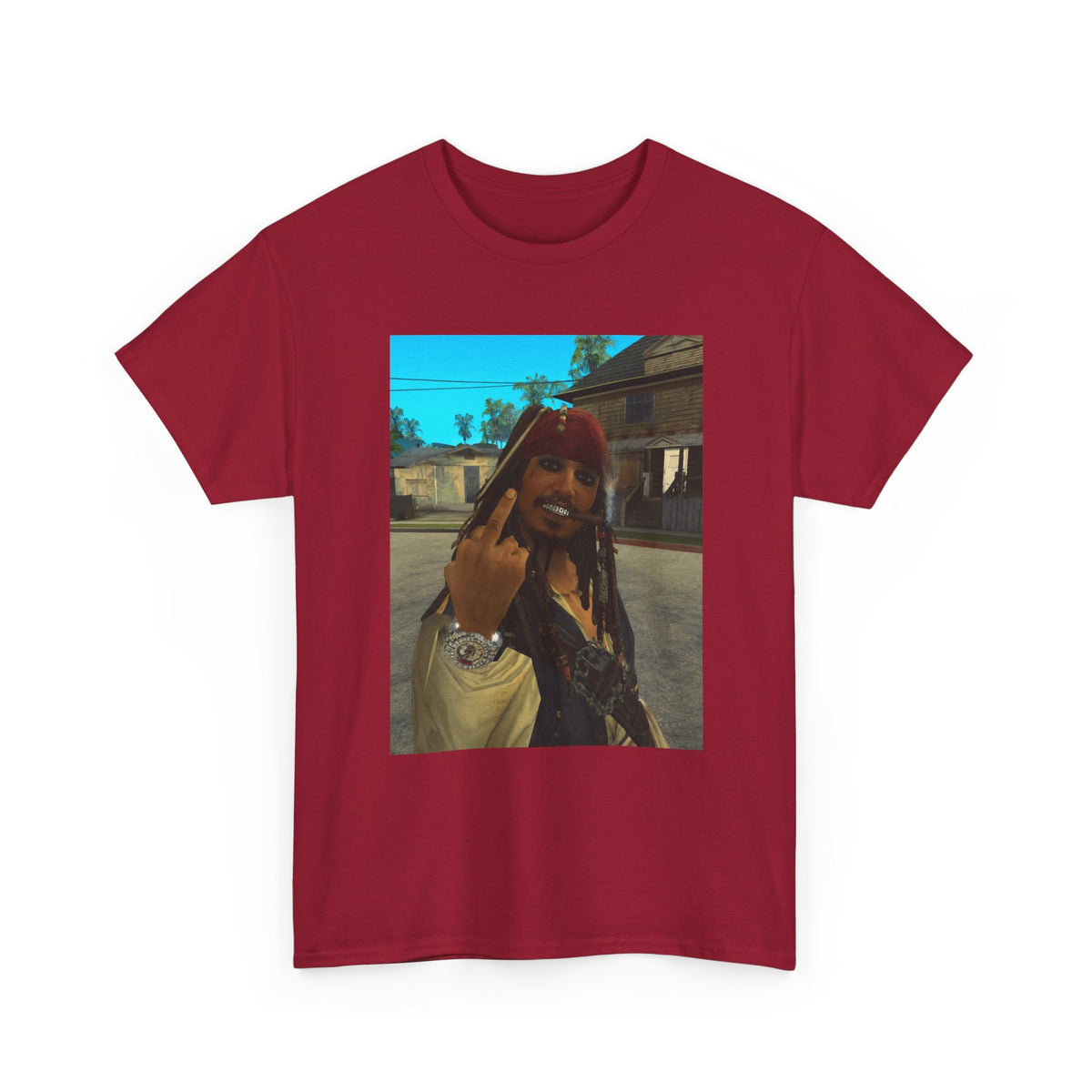 Gangster Jack Sparrow Flipping The Bird Tee