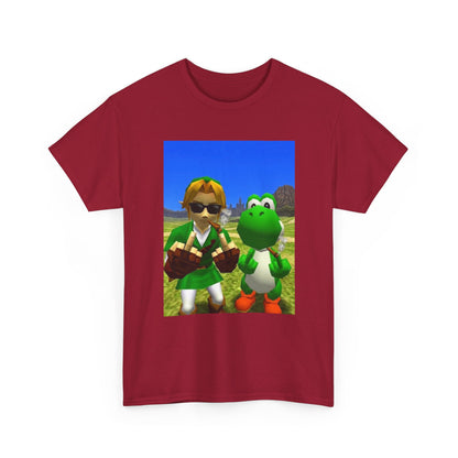 Link And Yoshi Smoking With Attitude