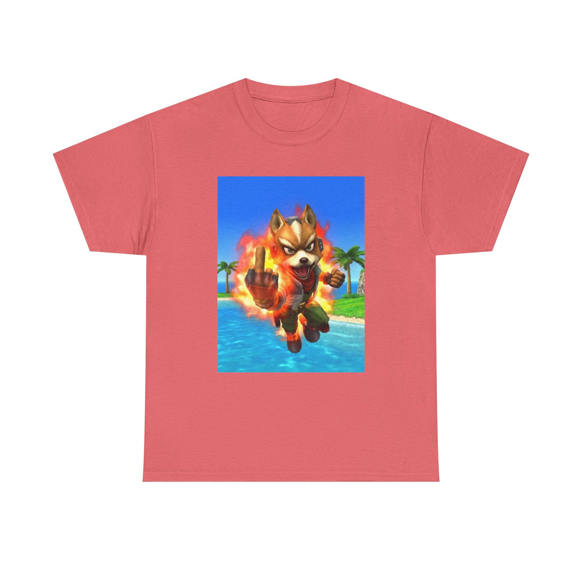 Fiery Fox Middle Finger Beach Tee