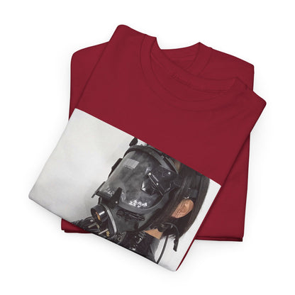 Figure Wearing Gas Mask Tee