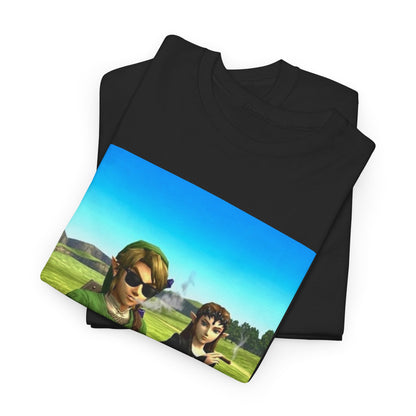 Link and Zelda Smoking Cigars In A Field