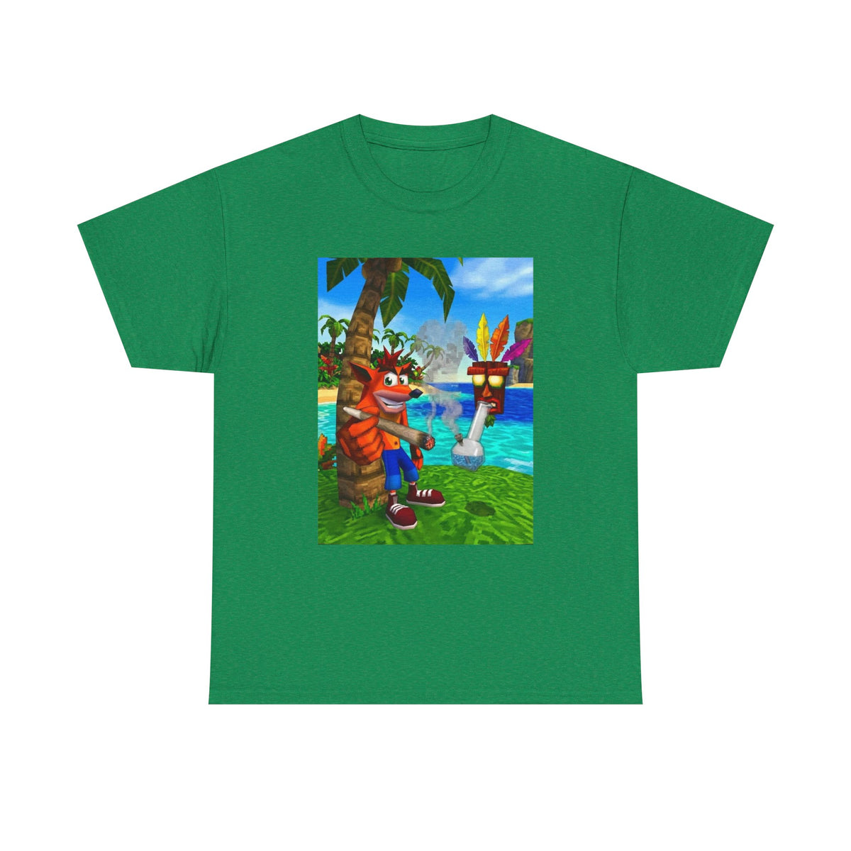Crash Bandicoot Smoking With Aku Aku Tee