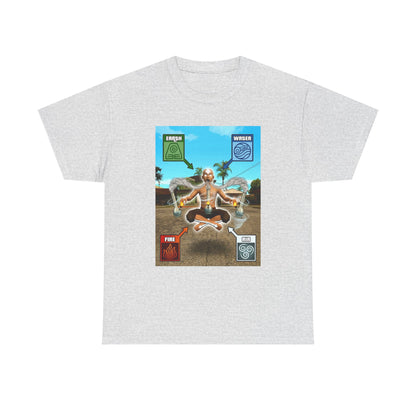 Meditating Avatar Bending All Elements Tee