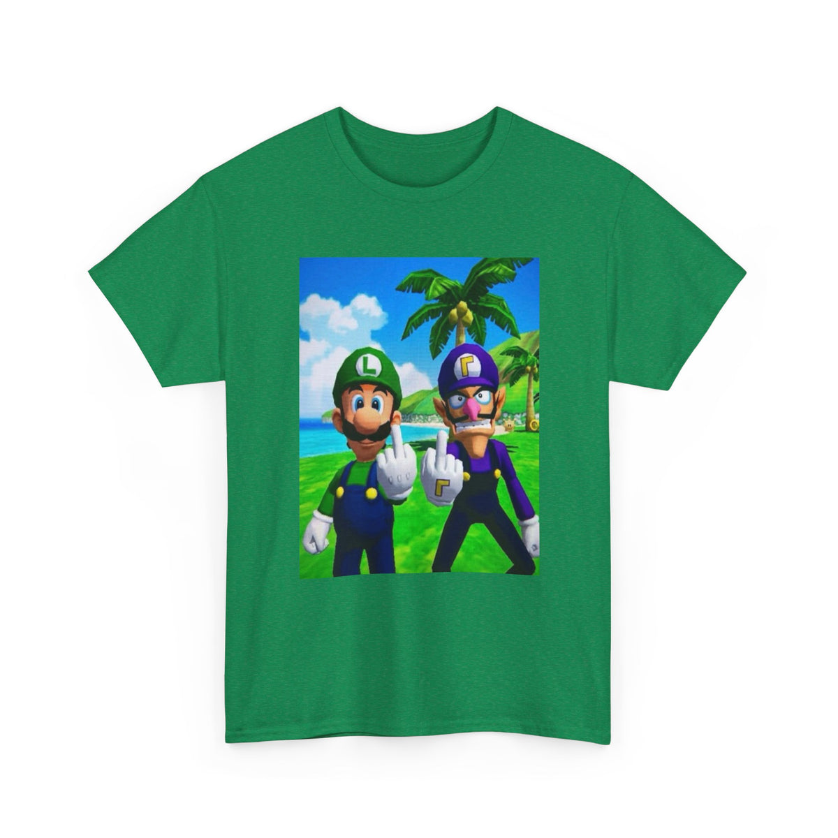 Luigi and Waluigi Flipping The Bird Tee