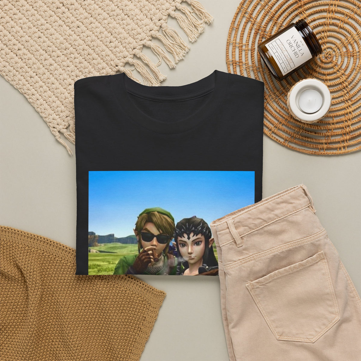 Link And Zelda Smoking Cigars Tee