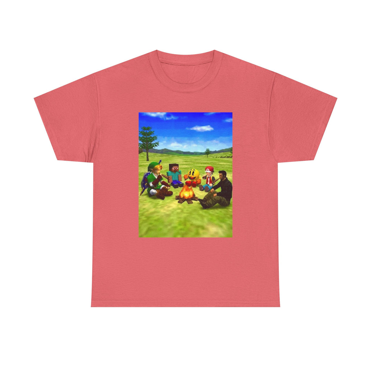 Iconic Gamers Smoking Around Campfire