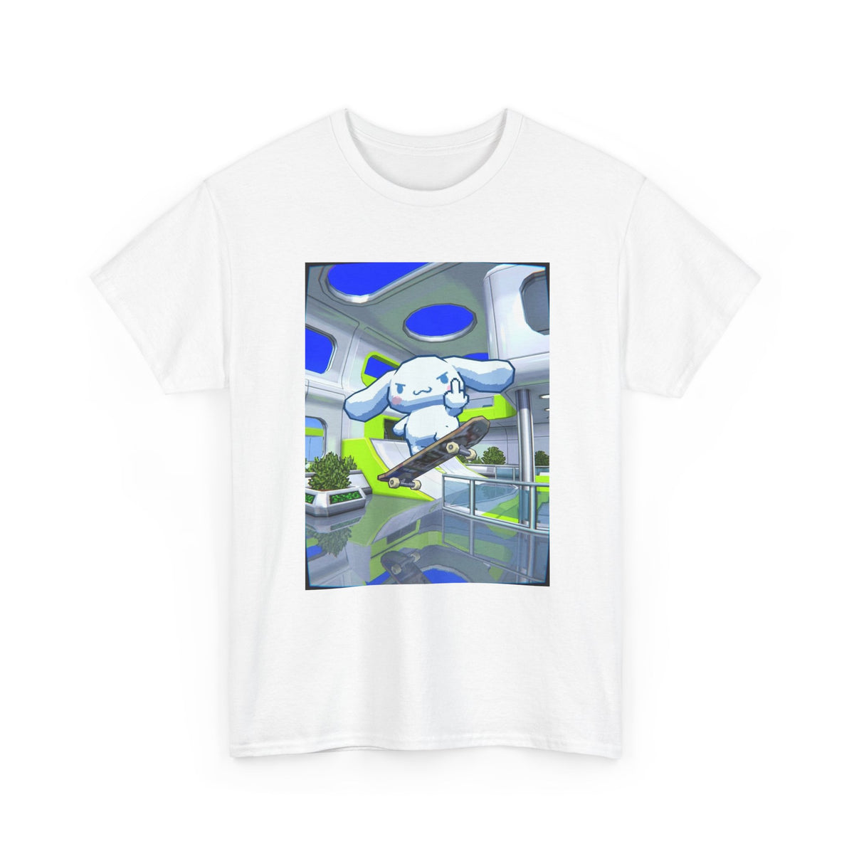 Cinnamoroll Skater Flipping Off Tee