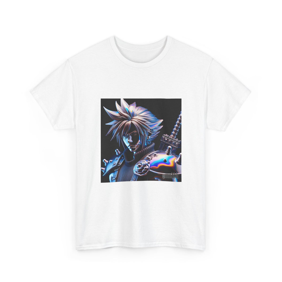 Chrome Warrior With Spiky Hair Tee