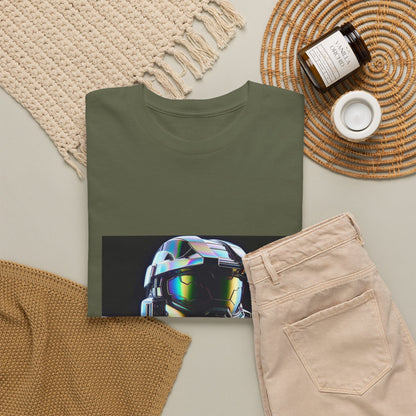 Holographic Cybernetic Sentinel Chrome Helmet Tee