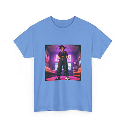 Goku Drip Standing Tall In Neon Room