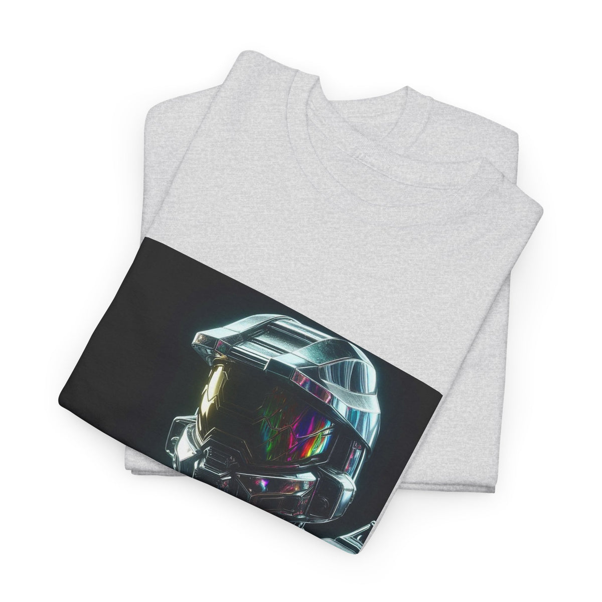 Chrome Cybernetic Commander With Rainbow Visor