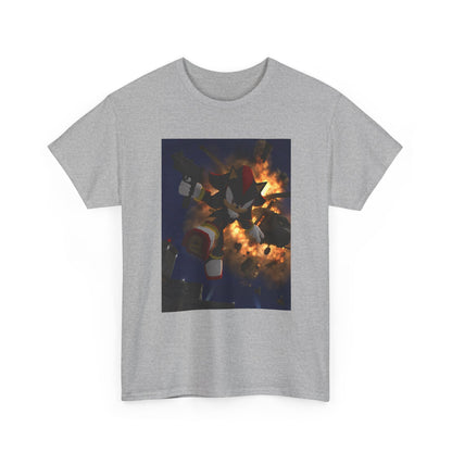 Shadow The Hedgehog With Uzi Amidst Explosion Tee