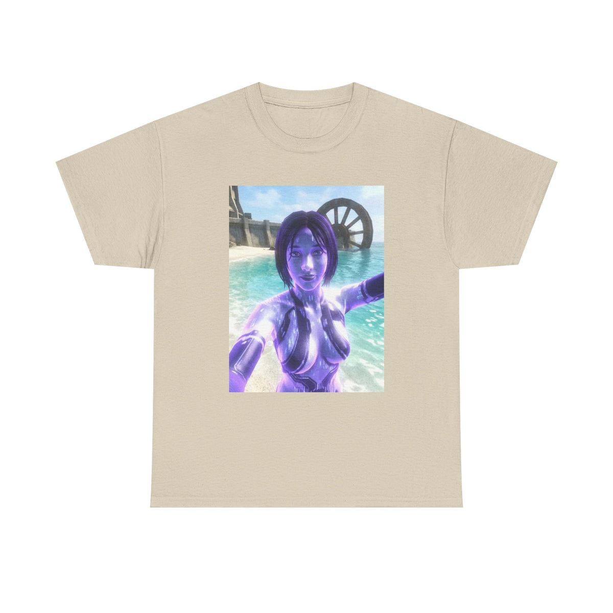 Holographic AI Taking Beach Selfie Tee