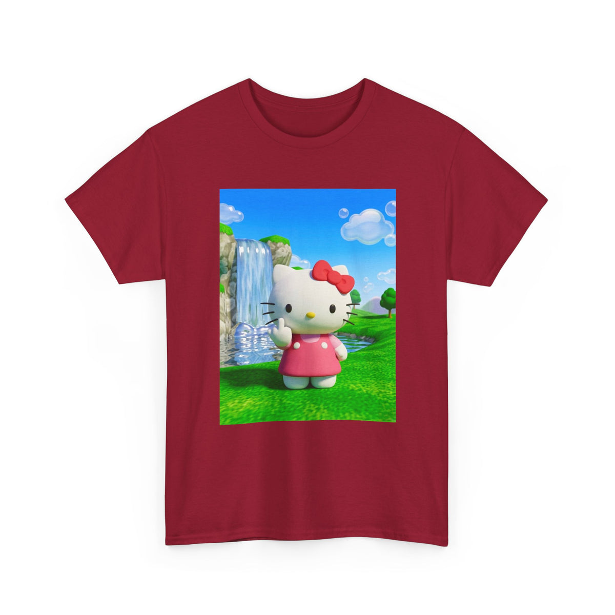 Kitty Flips The Bird Waterfall Tee